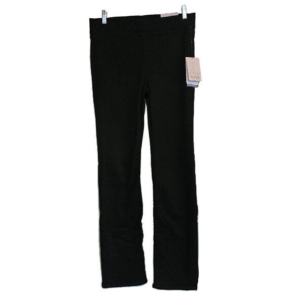 NWT NYDJ Black Marilyn Pull On Straight Leg Jeans Size Large - Picture 1 of 16